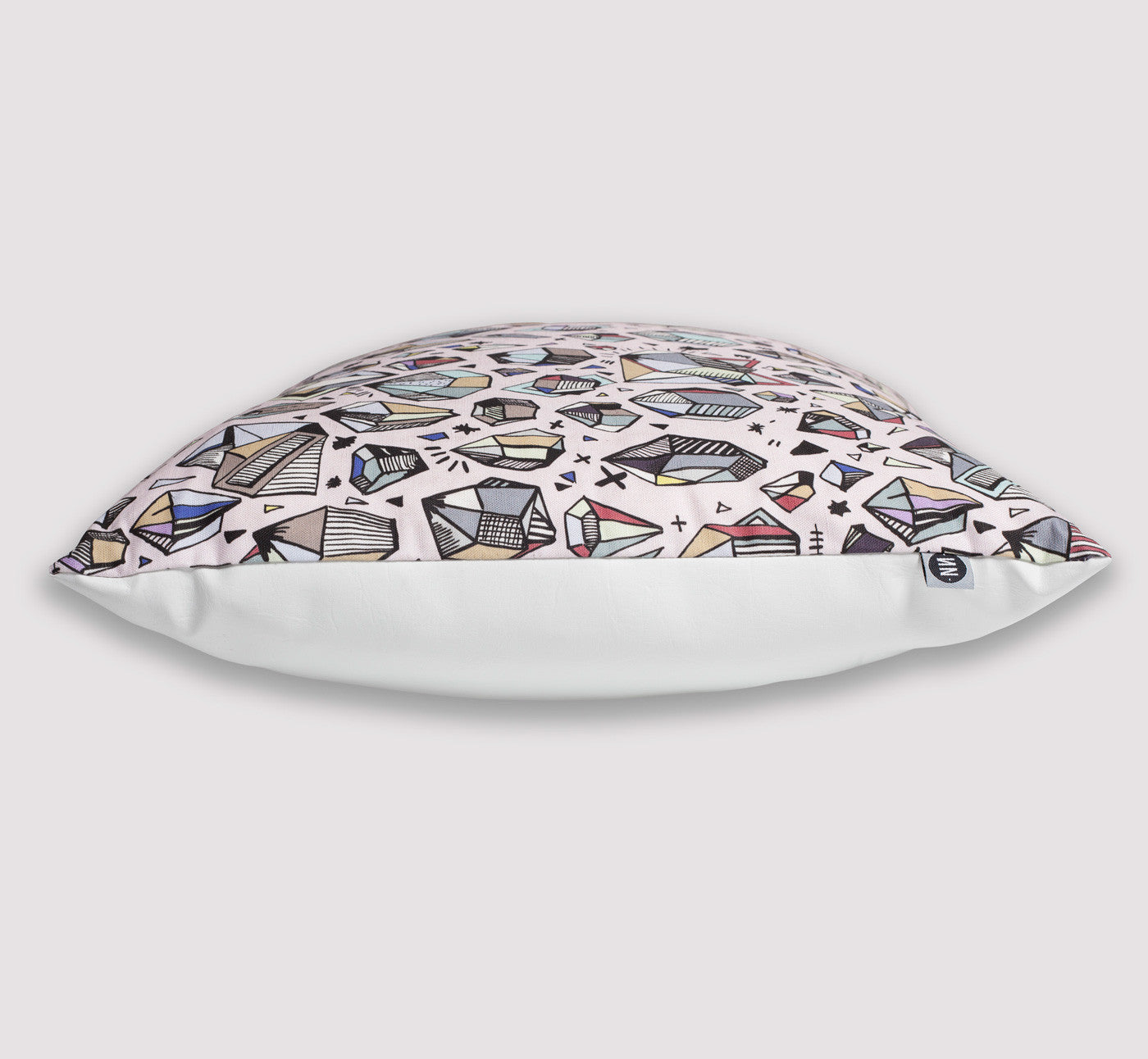 throw pillow | crystal | side view | bedface