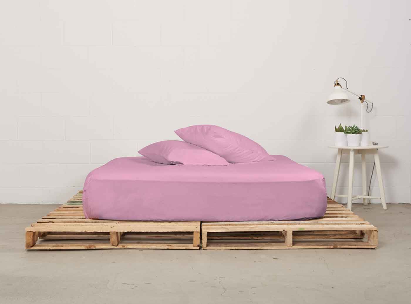 fitted sheet | powder pink | pallet bed | bedface