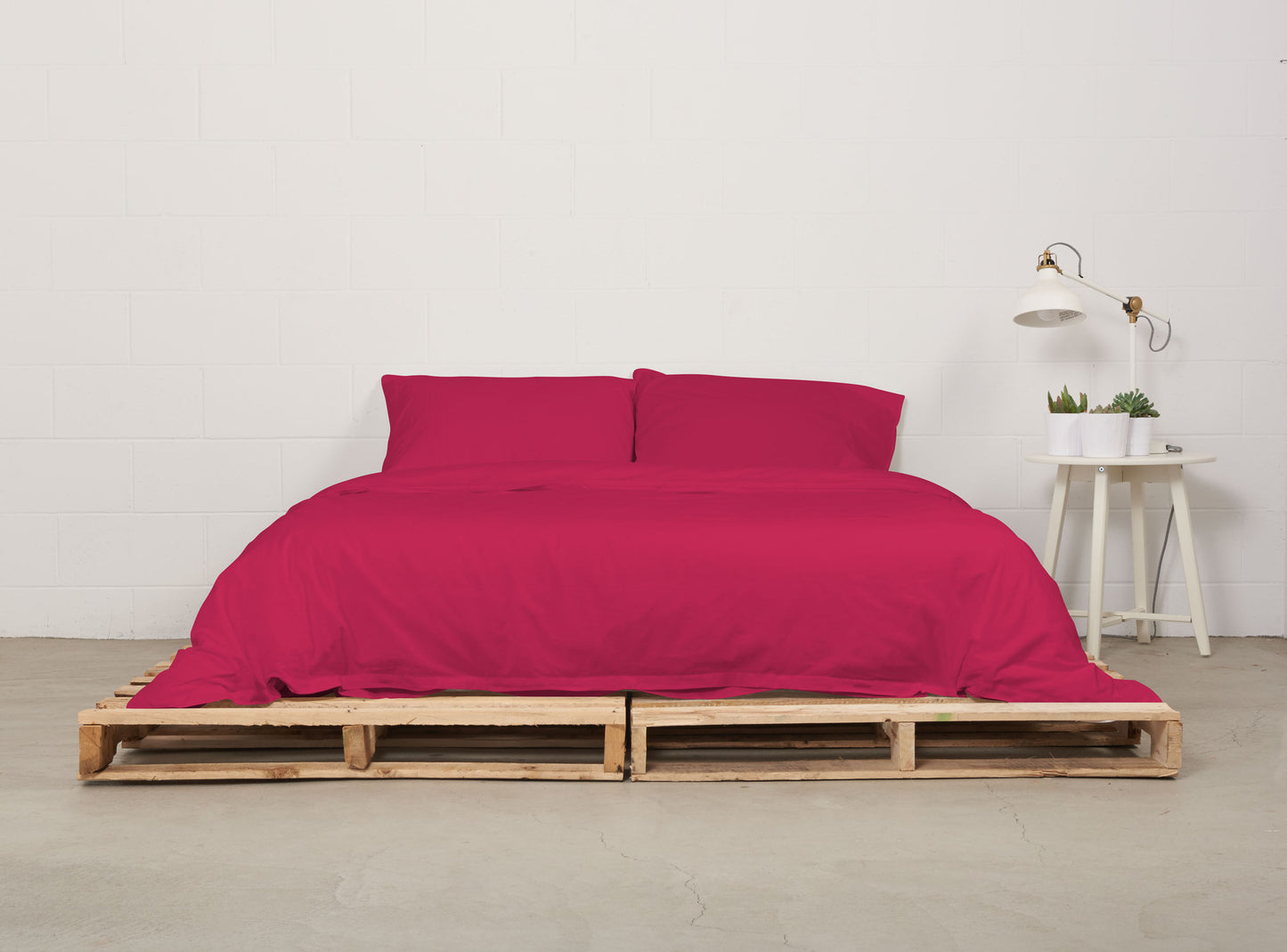 duvet cover | siesta pink | pallet bed | bedface