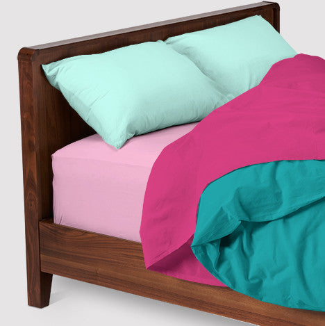 super sleep set | vibrant | wood bed | bedface