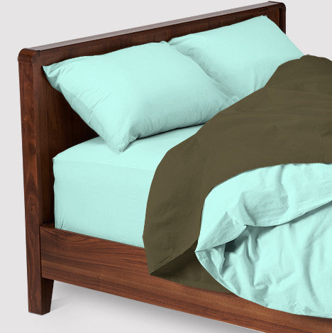 super sleep set | spring green | wood bed | bedface