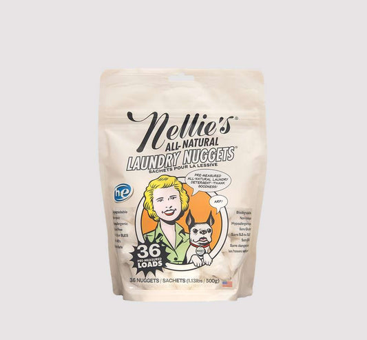 Nellie's all natural laundry nuggets available at bedface