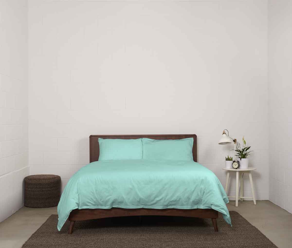 super sleep set | spring green | wood bed | bedface